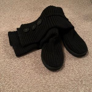 Black knit tall UGGs sz 36